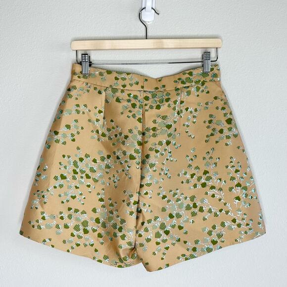 Gucci Women’s Silk Shorts Size 42 $1200 Green Hearts - Picture 2 of 9